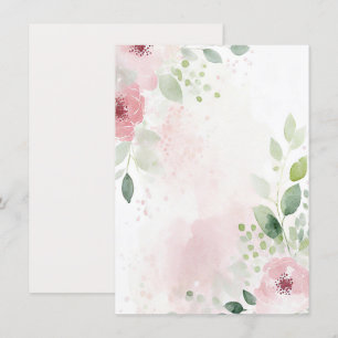 Convite Casamento floral em aquarela rosa e borgonha em br