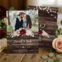 Casamento Floral em Burgundy e Blush com QR Code R