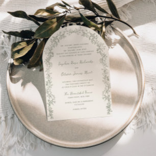 Convite Casamento Floral em Linha Artística com Arco Rústi