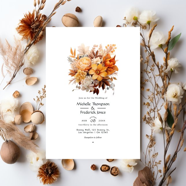 Convite Casamento Floral em Noz (Criador carregado)