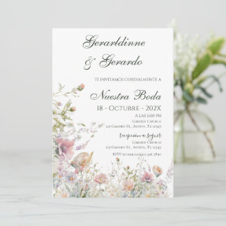 Convite Casamento Floral Espanhol