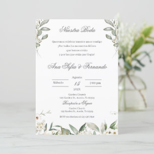 Convite Casamento Floral Espanhol