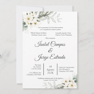 Convite Casamento Floral espanhol