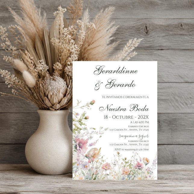 Convite Casamento Floral Espanhol (Criador carregado)