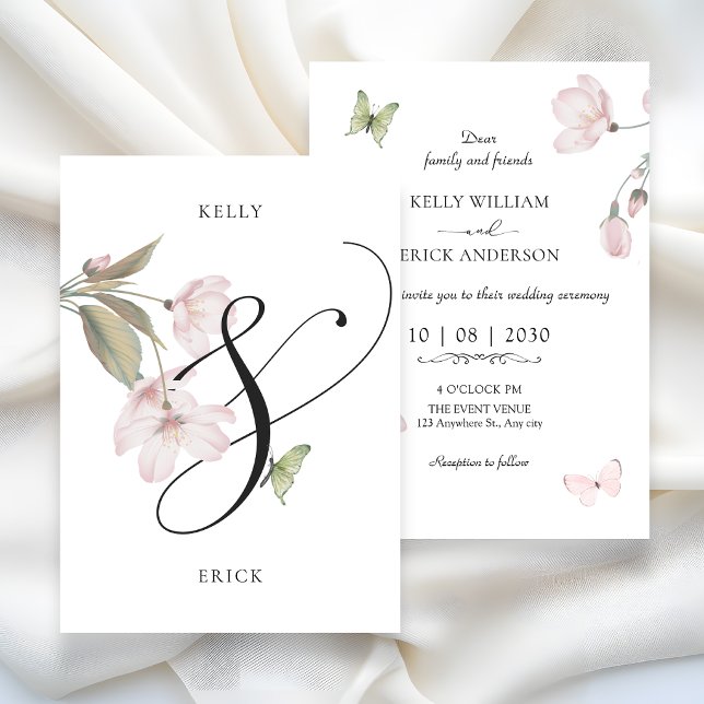 Convite Casamento floral estético (Criador carregado)