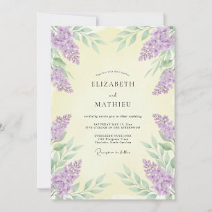 Convite Casamento Floral Etéreo de Lavanda na Primavera
