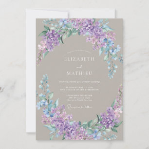 Convite Casamento Floral Etéreo de Lavanda Pálida