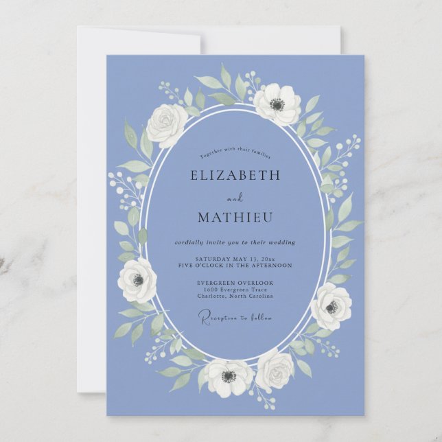 Convite Casamento Floral Etéreo de Vinca (Frente)