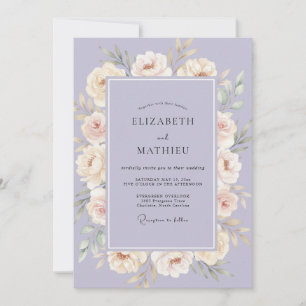 Convite Casamento Floral Etéreo Lilás