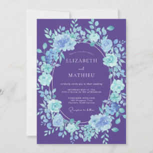 Convite Casamento Floral Etéreo Roxo