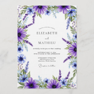Convite Casamento Floral Etéreo Violeta