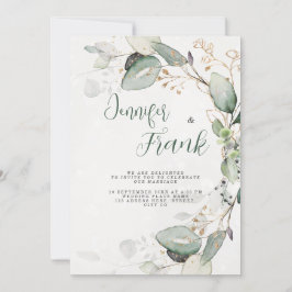 Convite Casamento Floral Eucalyptus Rustic Elegante