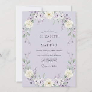 Convite Casamento Floral Exuberante de Lavanda