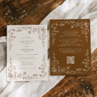 Casamento Floral Francês Vintage Marrom e Creme