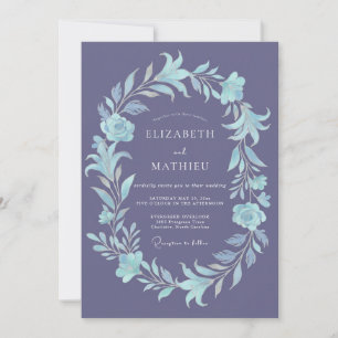 Convite Casamento Floral Gelado de Lavanda