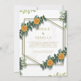 Convite Casamento Floral Geométrico Botânico Moderno