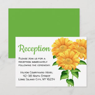 Convite Casamento Floral Girassóis Recepção Verde