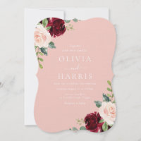 Casamento Floral Gordo Blush Elegance Burgundy