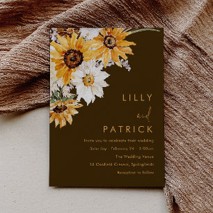 Convite Casamento Floral Gordo Sunflower Boho