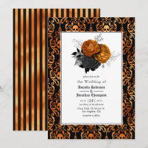 Casamento Floral Gótico Preto e Laranja