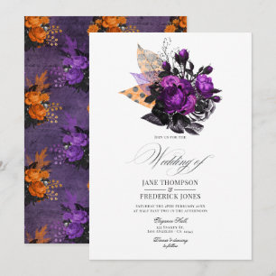 Convite Casamento Floral Gótico Romântico Shabby-Chic