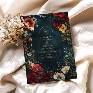 Convite Casamento Floral Gótico Vitoriano