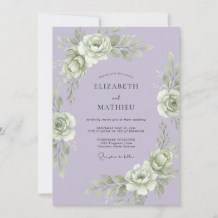 Convite Casamento Floral Gracioso de Lavanda