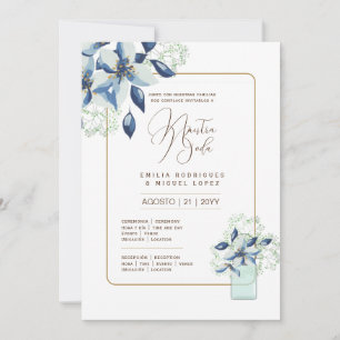 Convite Casamento Floral I da Espanol Invitación de Boda S