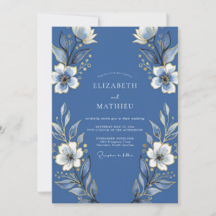 Convite Casamento Floral Indigo em Flor