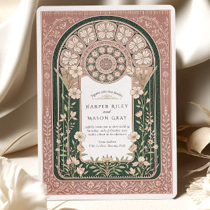 Convite Casamento Floral Intrate Art Nouveau