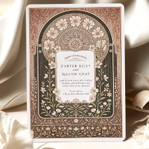 Convite Casamento Floral Intrate Art Nouveau