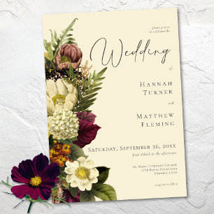 Convite Casamento Floral Ivory Vintage Elegante