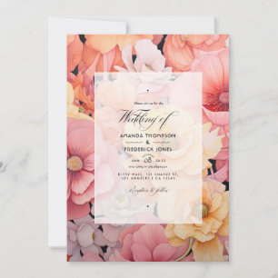Convite Casamento Floral Just Peachy