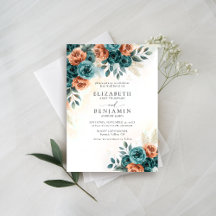 Casamento Floral Laranja Romântico Queimado