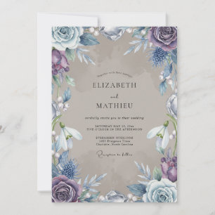 Convite Casamento Floral Lavanda Azul