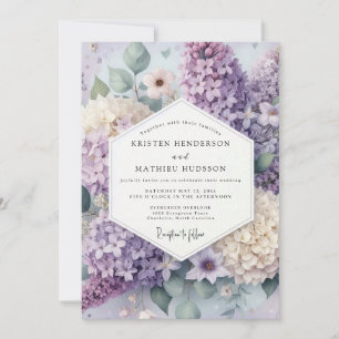 Convite Casamento Floral Lavanda em Flor