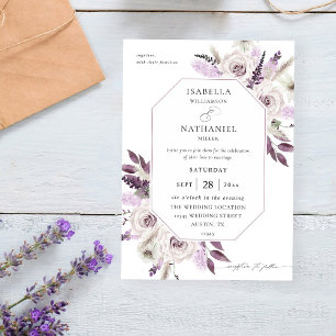 Convite Casamento Floral lavanda Roxo