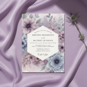 Convite Casamento Floral Lavanda Sombrio