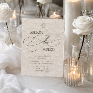 Convite Casamento Floral Luxuoso Monograma