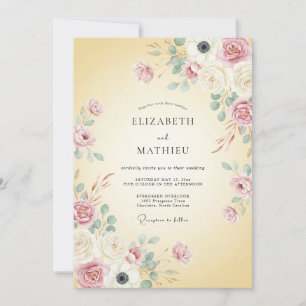 Convite Casamento Floral Macio de Buttercream