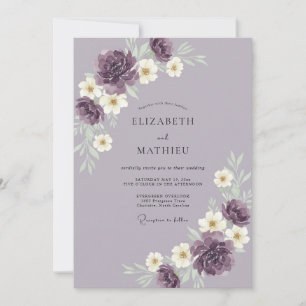 Convite Casamento Floral Magnífico de Lavanda
