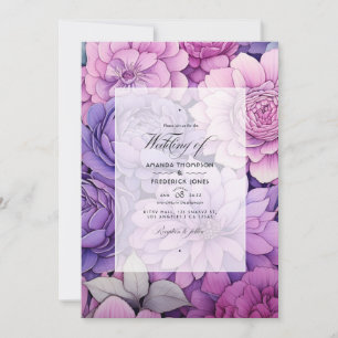 Convite Casamento Floral Malva