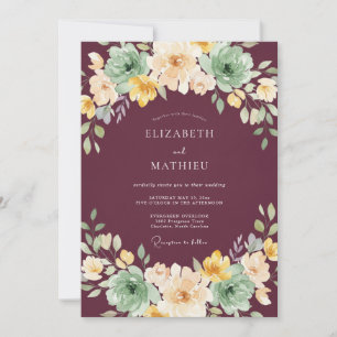 Convite Casamento Floral Malva Temperamental