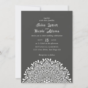 Convite Casamento Floral Mandala Étnico Boho Colorido Mode