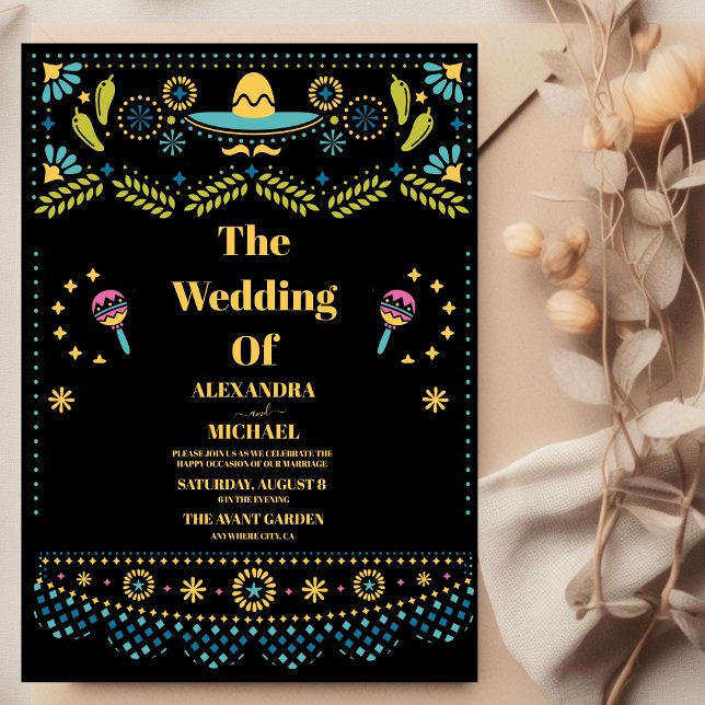 Convite Casamento Floral Mexicano Fiesta Folkart (Criador carregado)