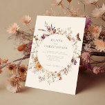 Convite Casamento Floral Minimalista Boho Wildflower<br><div class="desc">Convite de casamento moderno minimalista,  com design simples,  caligrafia elegante e design floral de flor selvagem boho.</div>