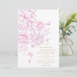 Convite Casamento Floral Minimalista Moderno