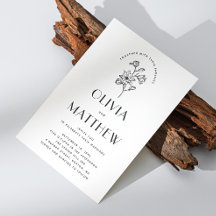 Casamento Floral Minimalista Moderno. Código QR & 