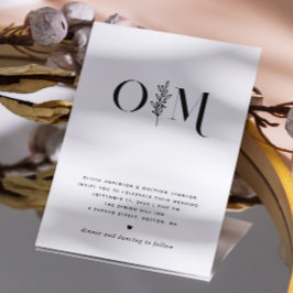 Convite Casamento Floral Minimalista | Preto e Branco Eleg