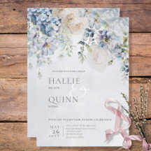 Casamento Floral Moderno Azul e Branco